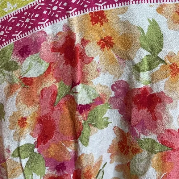 White Birch size 1X blouse pink NWOT floral - Picture 3 of 6